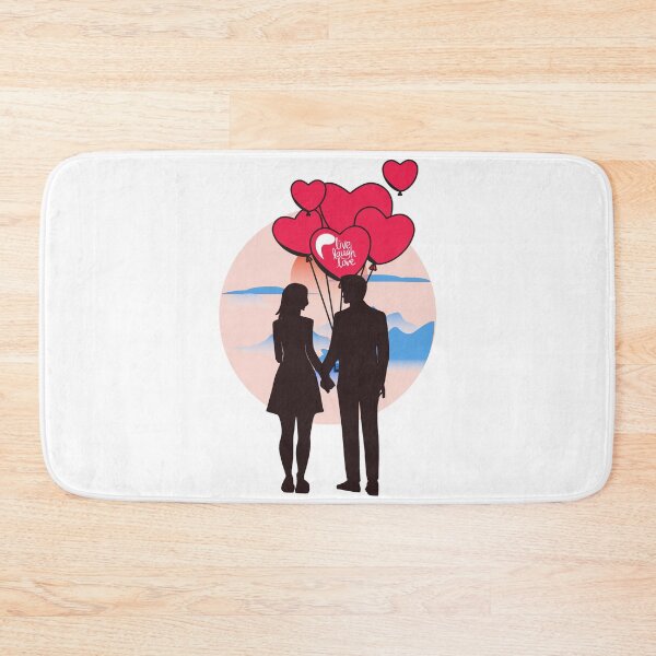 Item preview, Couple with Balloon Live Laugh Love Romantic Quote Art designed and sold by ArtsyExplorer.
