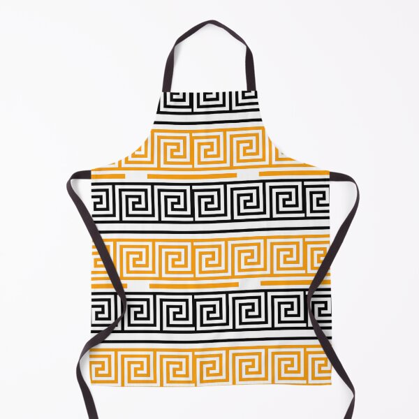 Item preview, White Background Yellow Black Greek Key Fret Design designed and sold by PatternTitan.
