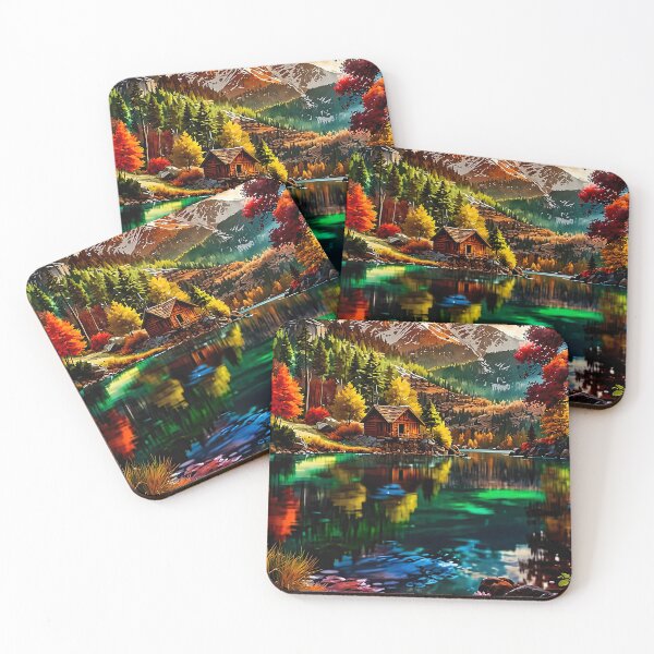 Item preview, Autumn idyll at the mountain lake designed and sold by PixelParadies.