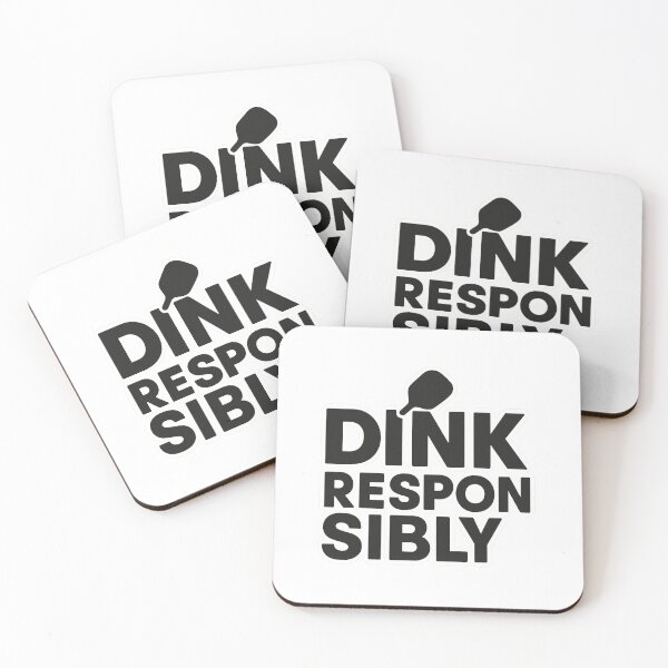 Aperçu de l'œuvre Dink Responsibly – Funny Pickleball Typography Design créée et vendue par Bratak.