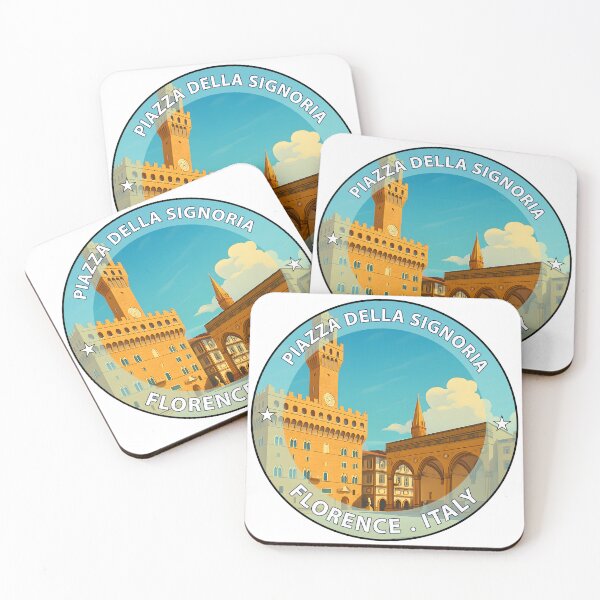 Item preview, Piazza della Signoria Florence Italy - Iconic Landmark Travel vacation destination souvenir stamp  designed and sold by inkNext.