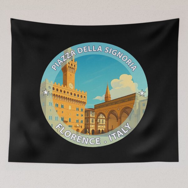 Item preview, Piazza della Signoria Florence Italy - Iconic Landmark Travel vacation destination souvenir stamp  designed and sold by inkNext.