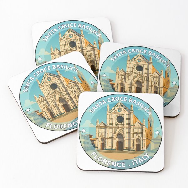 Item preview, Santa Croce Basilica Florence Italy - Iconic Landmark Travel vacation destination souvenir art stamp designed and sold by inkNext.