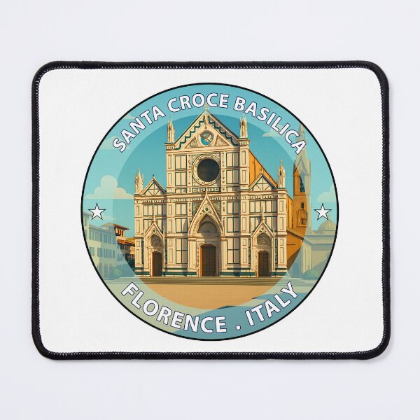 Item preview, Santa Croce Basilica Florence Italy - Iconic Landmark Travel vacation destination souvenir art stamp designed and sold by inkNext.
