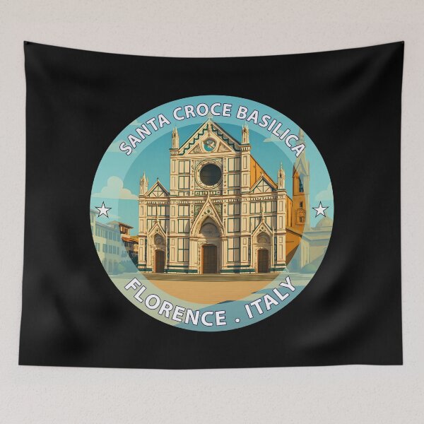 Item preview, Santa Croce Basilica Florence Italy - Iconic Landmark Travel vacation destination souvenir art stamp designed and sold by inkNext.