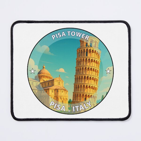 Item preview, Leaning Tower of Pisa Italy - Iconic Landmark Travel vacation destination souvenir art stamp designed and sold by inkNext.