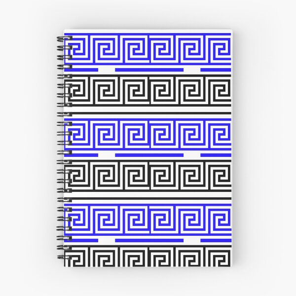 Item preview, White Background Blue Black Greek Key Fret Design  designed and sold by PatternTitan.