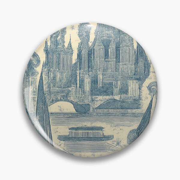 Item preview, Moscow Urban Legends Story Poster | Muted Blue & White Cityscape Art Print designed and sold by Custom-Arts-AI.