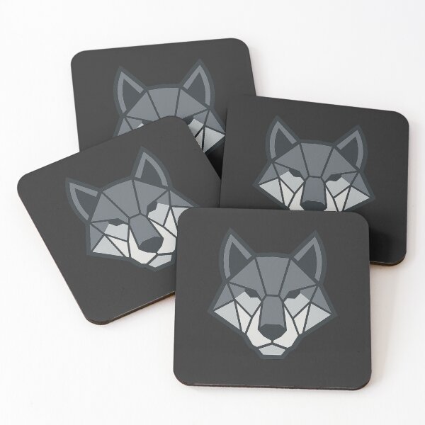 Item preview, Geometric Wolf Head – Low Poly Symmetrical Animal Design designed and sold by Bratak.