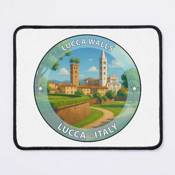 Item preview, Lucca City Walls Tuscany Italy - Iconic Landmark Travel vacation destination souvenir stamp  designed and sold by inkNext.