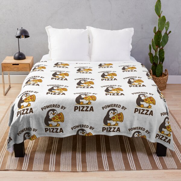 Item preview, Powered by Pizza – Funny Cartoon Penguin Design designed and sold by Foxedo.