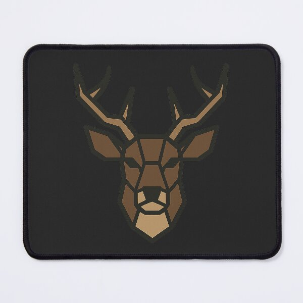 Item preview, Geometric Deer Head – Low Poly Symmetrical Antler Design designed and sold by Bratak.