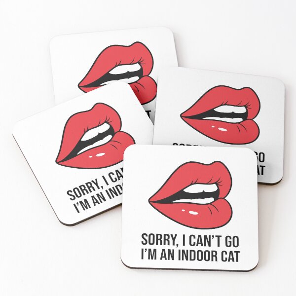 Item preview, I'm an Indoor Cat - red lips designed and sold by SiskinArt.
