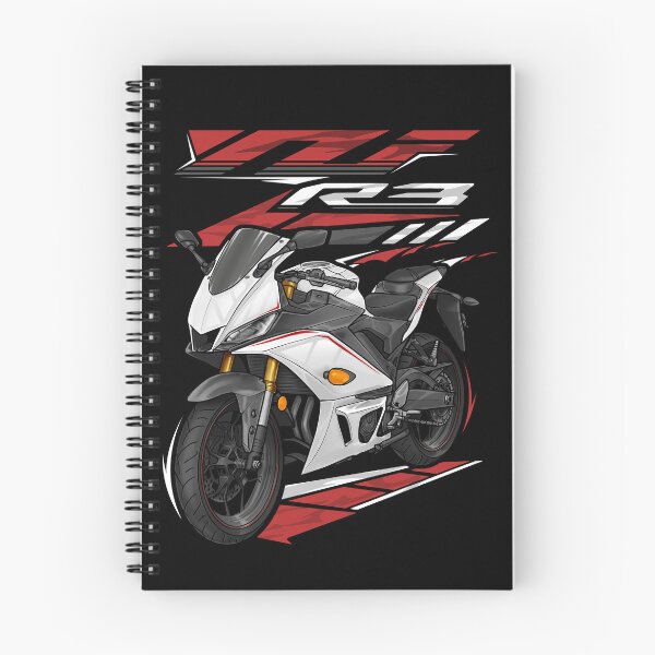 Artikelvorschau, Yamaha YZF-R3 2019 (Vivid White) für Motorradfahrer entworfen und verkauft von MotoApparelHub.