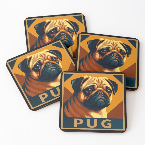 Item preview, Pug Dog Retro Portrait designed and sold by AntiqueImages.