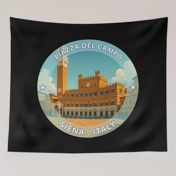 Item preview, Piazza del Campo Siena Italy - Iconic Landmark Travel vacation destination souvenir stamp  designed and sold by inkNext.