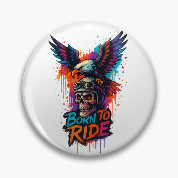Item preview, Graffiti Skull Eagle – Born to Ride designed and sold by Maggrafi.