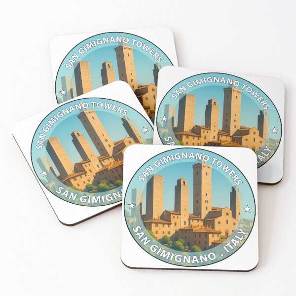 Item preview, San Gimignano Towers Tuscany Italy - Iconic Landmark Travel vacation destination souvenir stamp  designed and sold by inkNext.