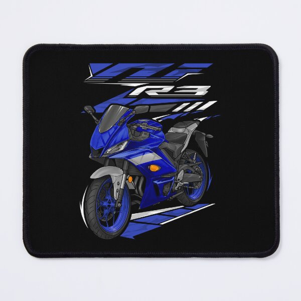 Artikelvorschau, Yamaha YZF-R3 2020-2021 (Team Yamaha Blue) für Motorradfahrer entworfen und verkauft von MotoApparelHub.