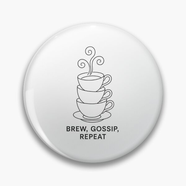 Item preview, Brew, Gossip, Repeat Minimalist Stacked Teacups Line Art designed and sold by yaney85.