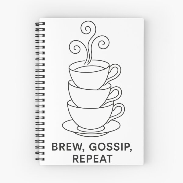 Item preview, Brew, Gossip, Repeat Minimalist Stacked Teacups Line Art designed and sold by yaney85.