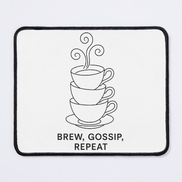 Item preview, Brew, Gossip, Repeat Minimalist Stacked Teacups Line Art designed and sold by yaney85.