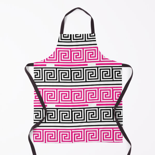 Item preview, White Background Pink Black Greek Key Fret Design designed and sold by PatternTitan.