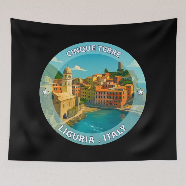 Item preview, Cinque Terre Italy - Iconic Landmark Travel vacation destination souvenir art stamp designed and sold by inkNext.