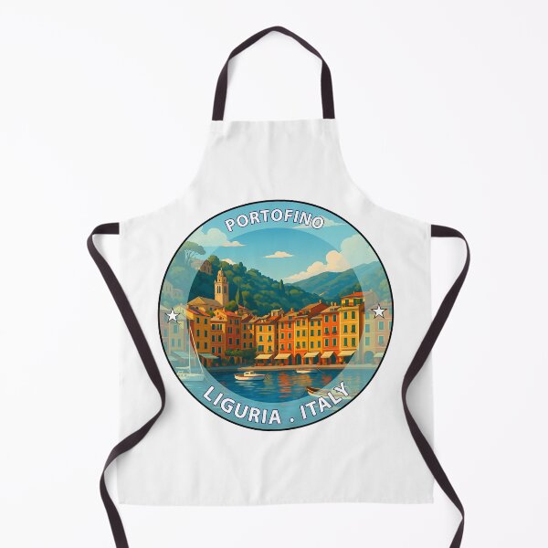 Item preview, Portofino Italy – Colorful Harbor - Iconic Landmark Travel vacation destination souvenir stamp  designed and sold by inkNext.