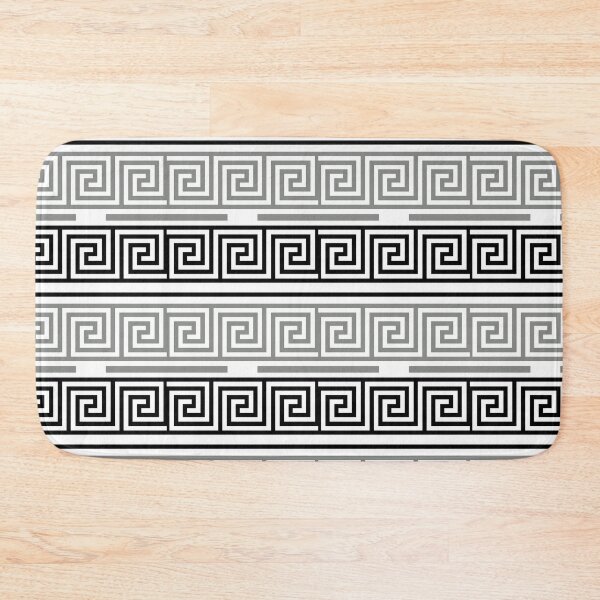 Item preview, White Background Grey Black Greek Key Fret Design  designed and sold by PatternTitan.