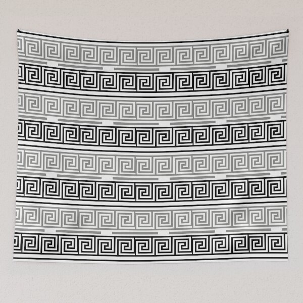 Item preview, White Background Grey Black Greek Key Fret Design  designed and sold by PatternTitan.