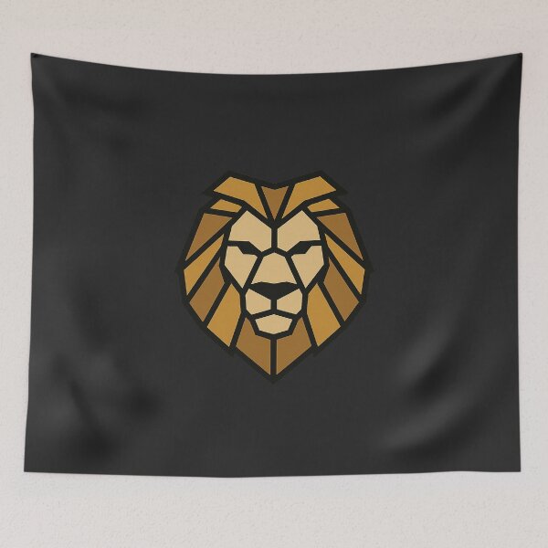 Item preview, Geometric Lion Head – Low Poly Symmetrical Mane Design designed and sold by Bratak.