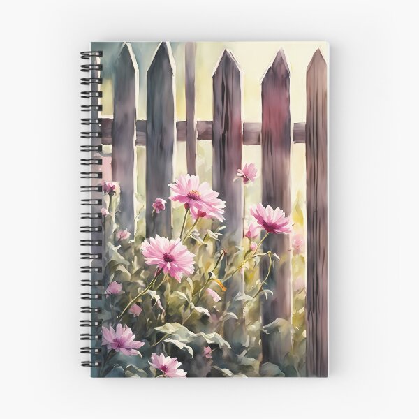 Item preview, Wooden Fence with Pink Flowers designed and sold by CalmnessbyChoice.