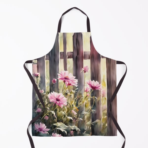 Item preview, Wooden Fence with Pink Flowers designed and sold by CalmnessbyChoice.