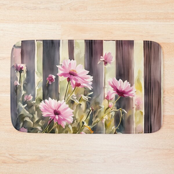 Item preview, Wooden Fence with Pink Flowers designed and sold by CalmnessbyChoice.