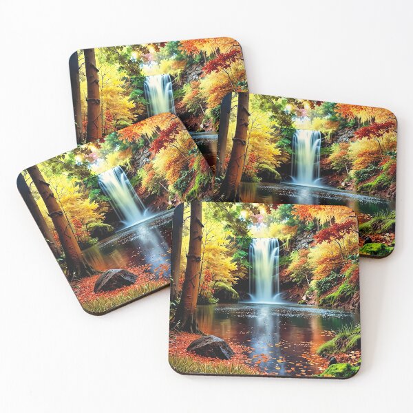 Item preview, Autumn waterfall in the Goldwald designed and sold by PixelParadies.