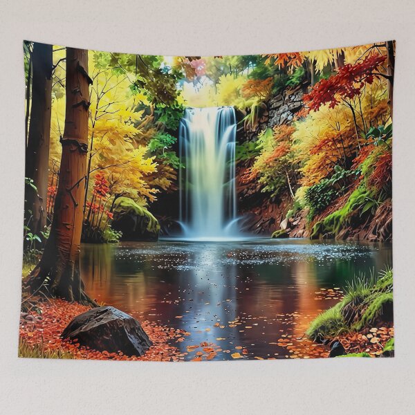 Item preview, Autumn waterfall in the Goldwald designed and sold by PixelParadies.