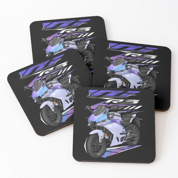 Item preview, Yamaha YZF-R3 2025 (Lunar White & Nebula Blue) for Motorcycle Riders designed and sold by MotoApparelHub.