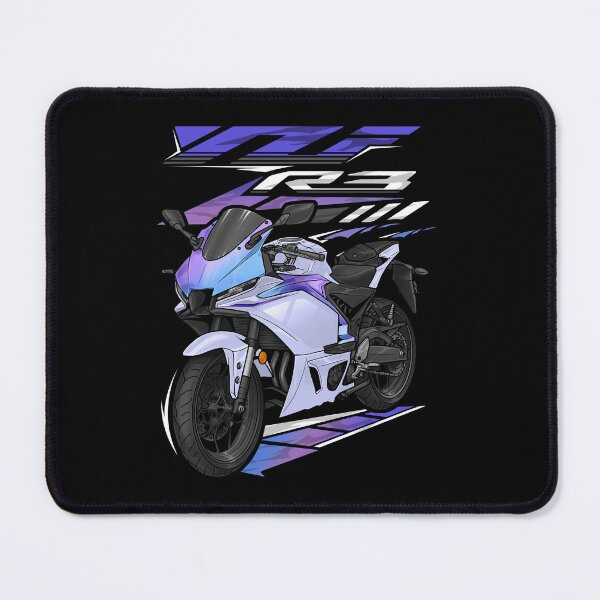 Item preview, Yamaha YZF-R3 2025 (Lunar White & Nebula Blue) for Motorcycle Riders designed and sold by MotoApparelHub.