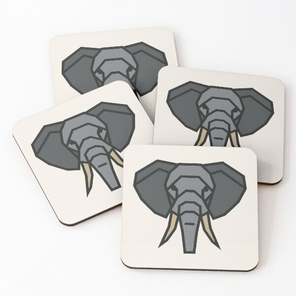 Item preview, Geometric Elephant Head – Low Poly Symmetrical Tusks Design designed and sold by Bratak.