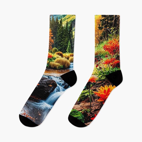 Item preview, Golden autumn by the mountain stream designed and sold by PixelParadies.