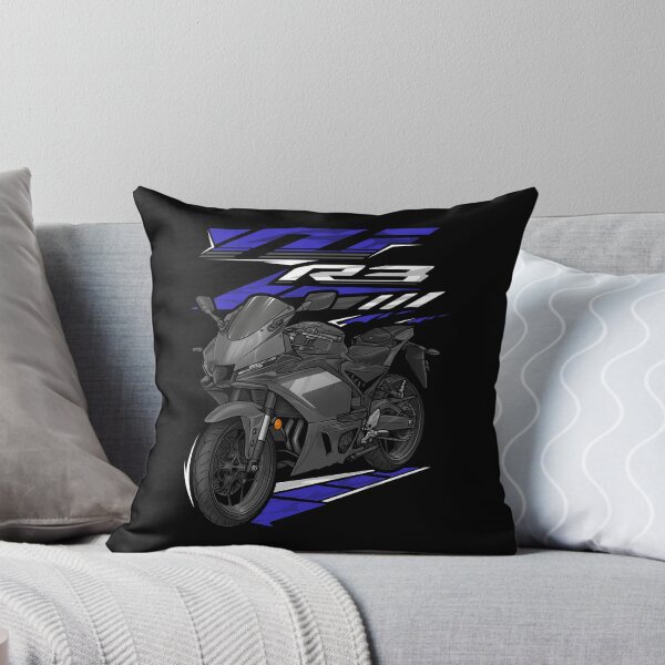 Aperçu de l'œuvre Yamaha YZF-R3 2025 (noir mat furtif) pour les motards créée et vendue par MotoApparelHub.