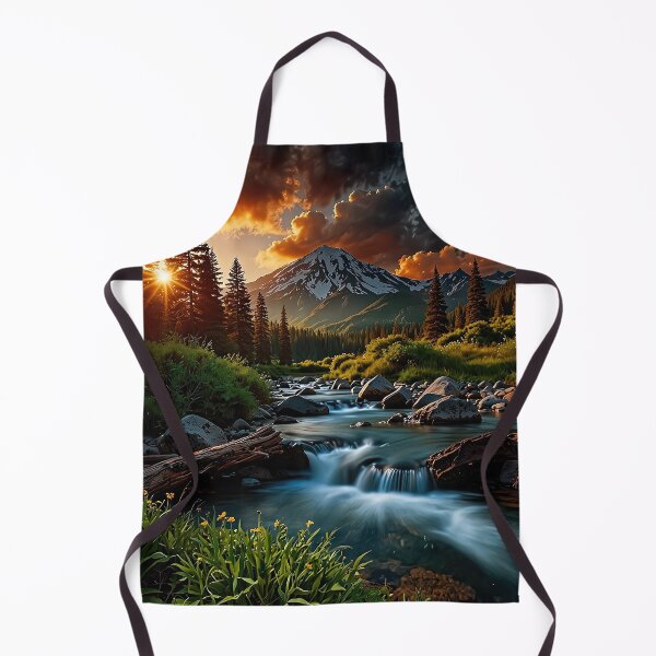 Item preview, Sunset on the mountain river designed and sold by PixelParadies.