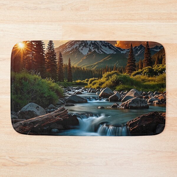 Item preview, Sunset on the mountain river designed and sold by PixelParadies.