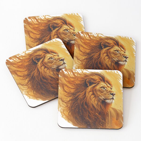 Item preview, Golden Mane Lion – Regal Big Cat Art Print by NegarTv Designs designed and sold by NegarTv Designs.