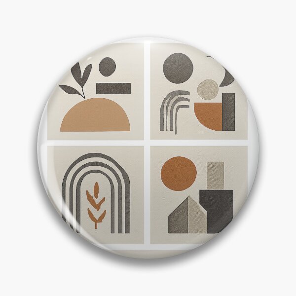 Item preview, Bauhaus Arch Geometric Art Print | Muted Tones Minimalist Decor designed and sold by Custom-Arts-AI.