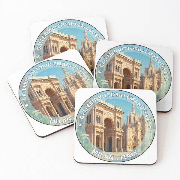 Item preview, Galleria Vittorio Emanuele II Milan Italy - Iconic Landmark Travel vacation destination souvenir art stamp designed and sold by inkNext.