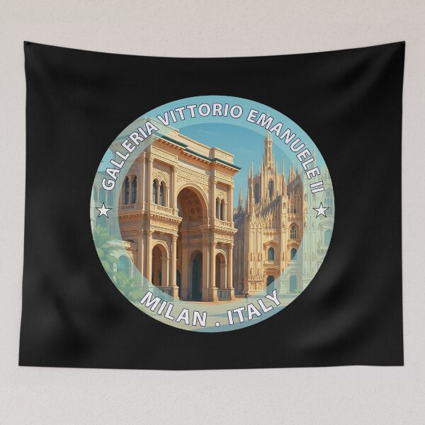 Item preview, Galleria Vittorio Emanuele II Milan Italy - Iconic Landmark Travel vacation destination souvenir art stamp designed and sold by inkNext.