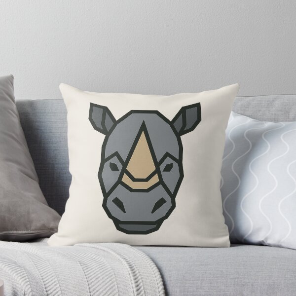Aperçu de l'œuvre Geometric Rhino Head – Low Poly Symmetrical Horn Design créée et vendue par Bratak.