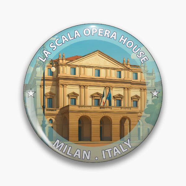 Item preview, La Scala Opera House Milan Italy - Iconic Landmark Travel vacation destination souvenir art stamp designed and sold by inkNext.